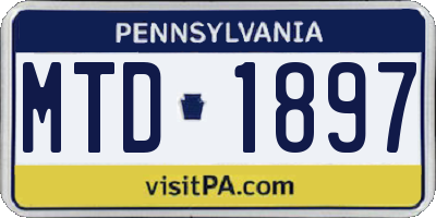 PA license plate MTD1897