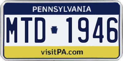 PA license plate MTD1946