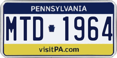 PA license plate MTD1964