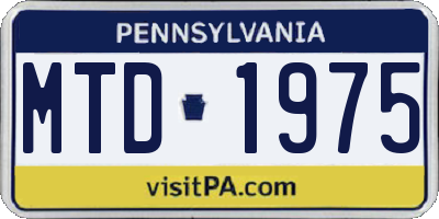 PA license plate MTD1975