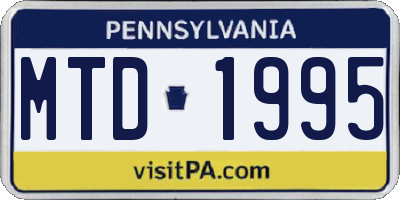 PA license plate MTD1995