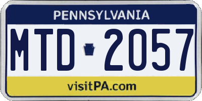 PA license plate MTD2057