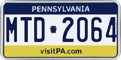 PA license plate MTD2064