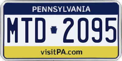 PA license plate MTD2095