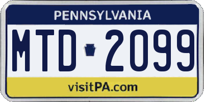 PA license plate MTD2099
