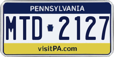 PA license plate MTD2127