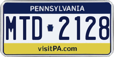 PA license plate MTD2128