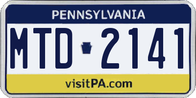 PA license plate MTD2141