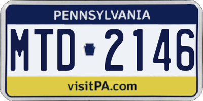 PA license plate MTD2146