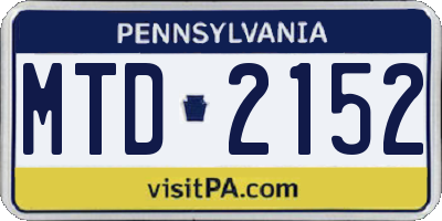 PA license plate MTD2152