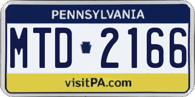 PA license plate MTD2166