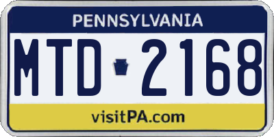 PA license plate MTD2168