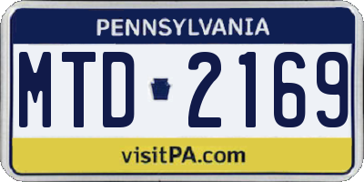 PA license plate MTD2169