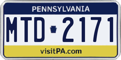 PA license plate MTD2171
