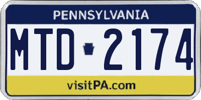 PA license plate MTD2174