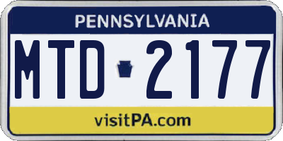 PA license plate MTD2177
