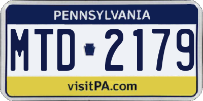 PA license plate MTD2179