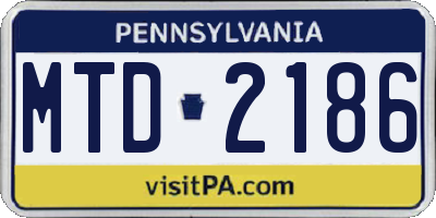 PA license plate MTD2186