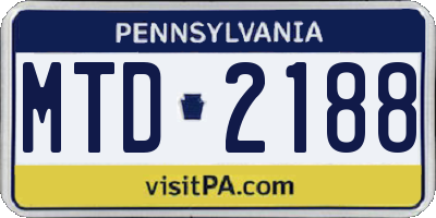 PA license plate MTD2188