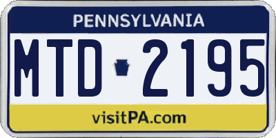 PA license plate MTD2195