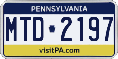 PA license plate MTD2197
