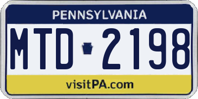 PA license plate MTD2198