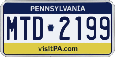 PA license plate MTD2199