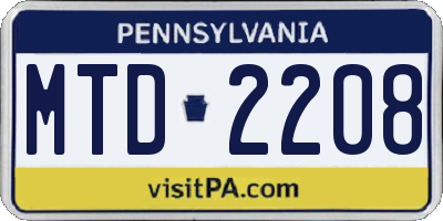 PA license plate MTD2208
