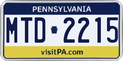 PA license plate MTD2215