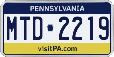 PA license plate MTD2219