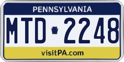 PA license plate MTD2248
