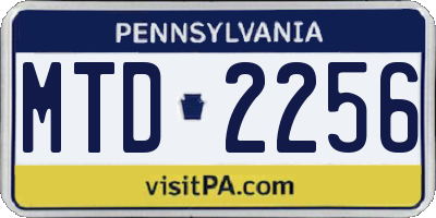 PA license plate MTD2256