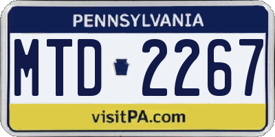 PA license plate MTD2267