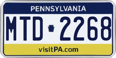 PA license plate MTD2268