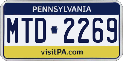 PA license plate MTD2269