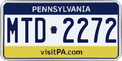 PA license plate MTD2272