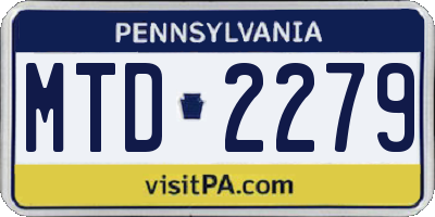 PA license plate MTD2279
