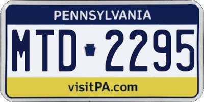 PA license plate MTD2295