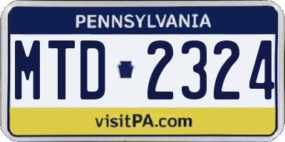 PA license plate MTD2324