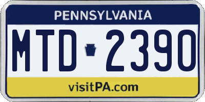 PA license plate MTD2390