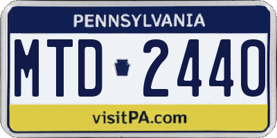 PA license plate MTD2440