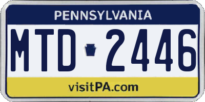 PA license plate MTD2446