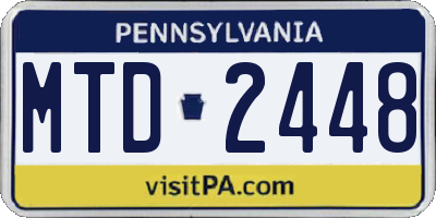 PA license plate MTD2448