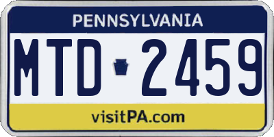PA license plate MTD2459