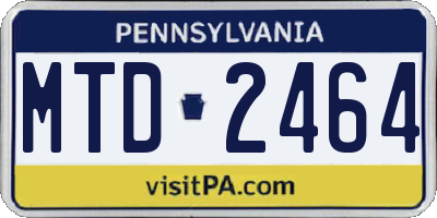 PA license plate MTD2464