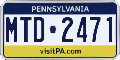 PA license plate MTD2471