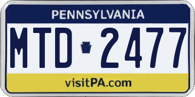 PA license plate MTD2477