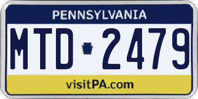 PA license plate MTD2479
