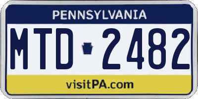 PA license plate MTD2482
