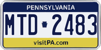 PA license plate MTD2483